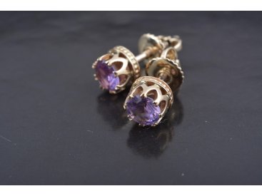 Сережки-пусети "Корона" з олександритом - Купити