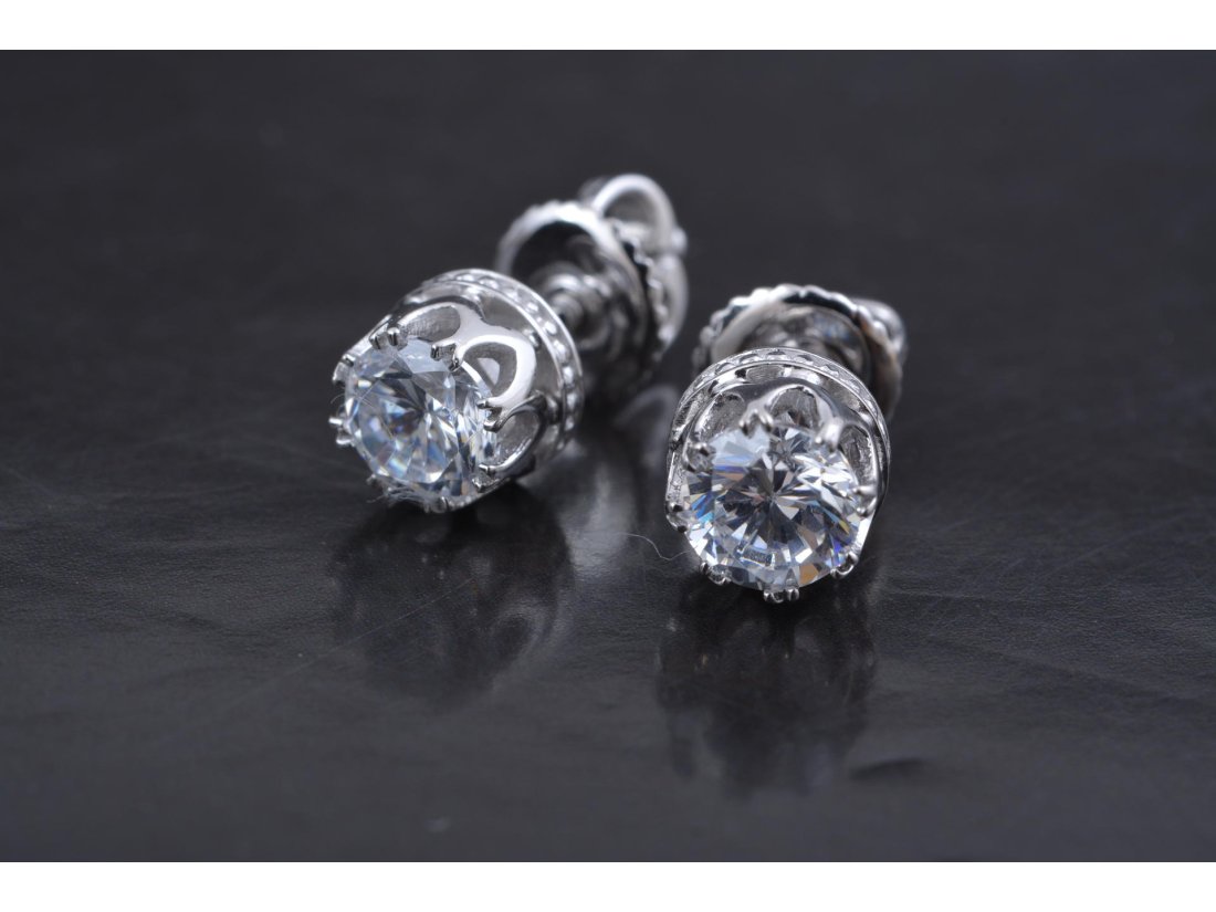 Сережки-пусети "Корона" - Багира