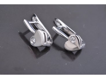 Сережки "Сердечки" з діамантами - Купити