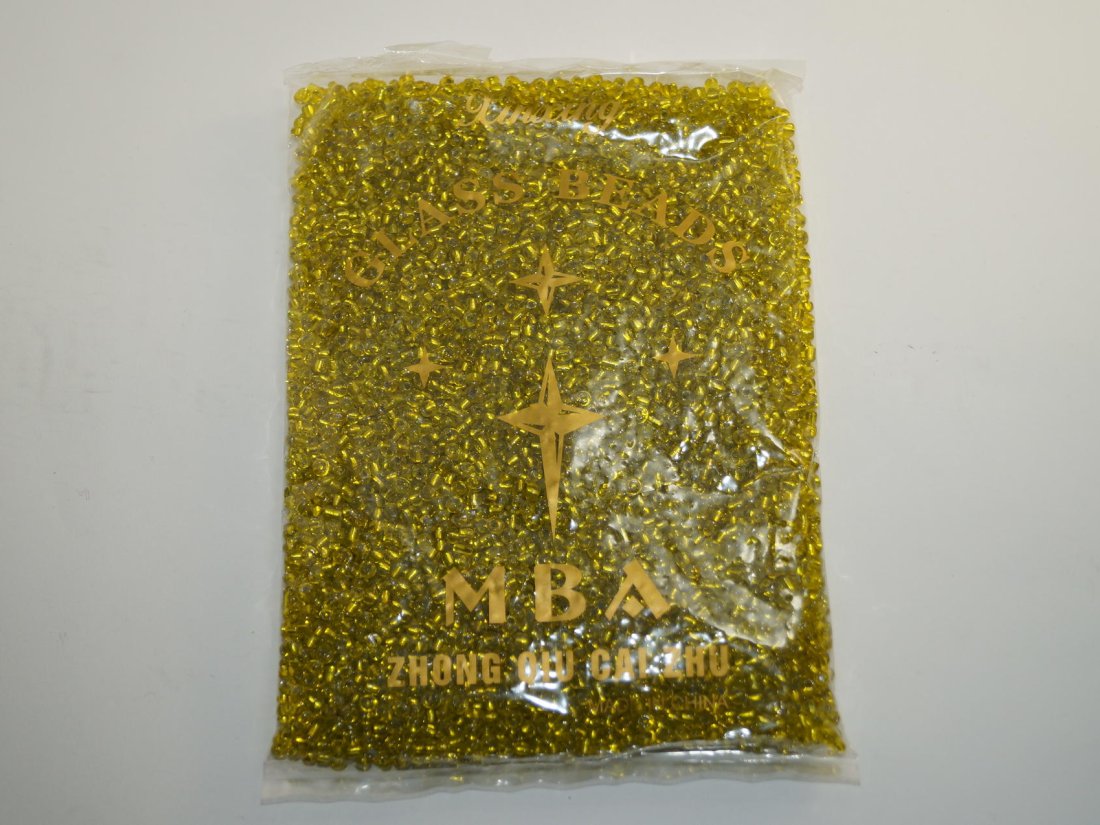 Бісер великий,Китайський. 450г. Лимонний - Кристалік