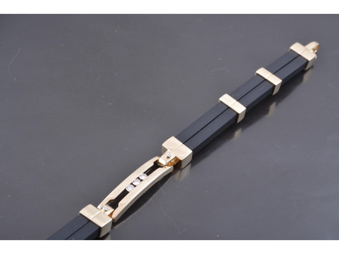 Браслет з каучуком та діамантами - Багира