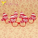 Новорічні окуляри сніговики червоні ОО-17 оптом фото 01