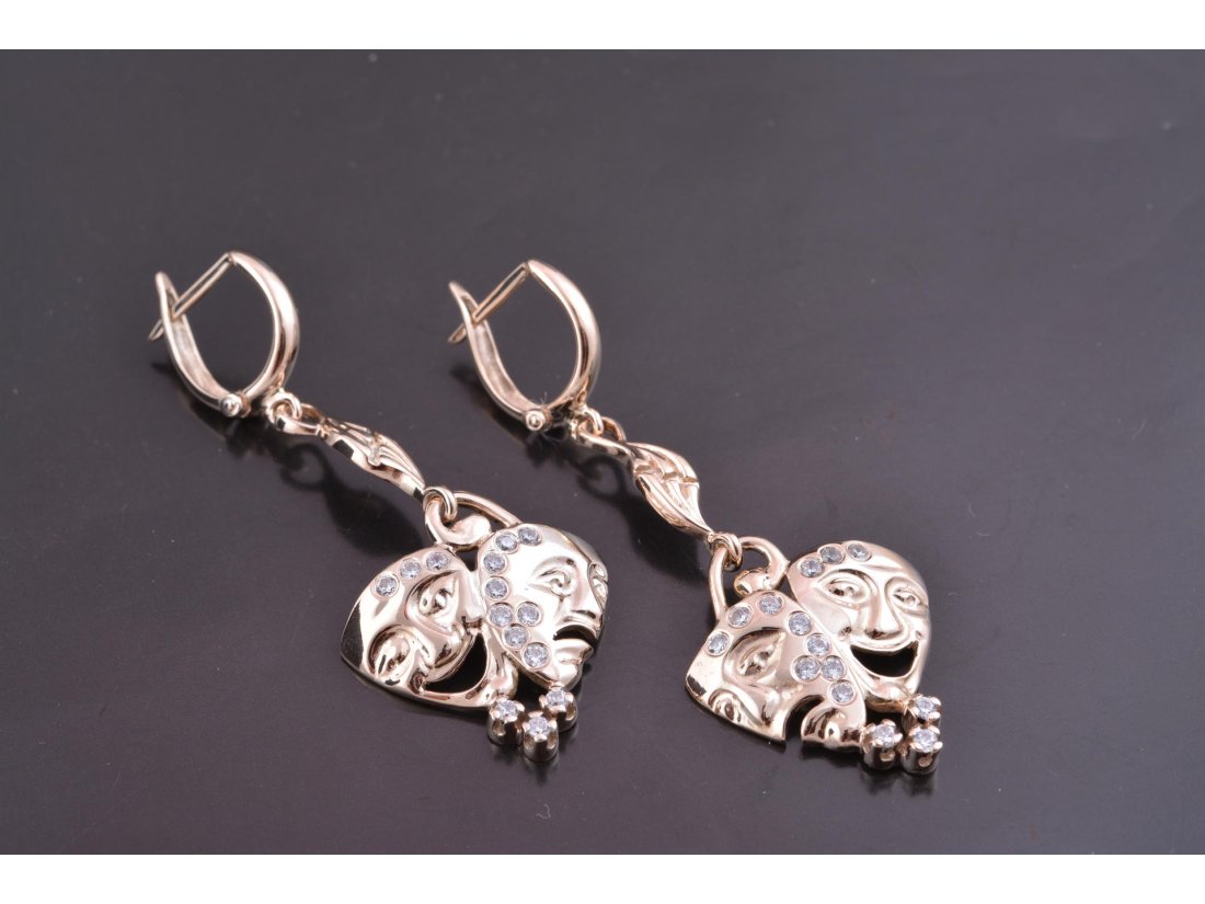 Сережки "Драматичні маски" - Багира