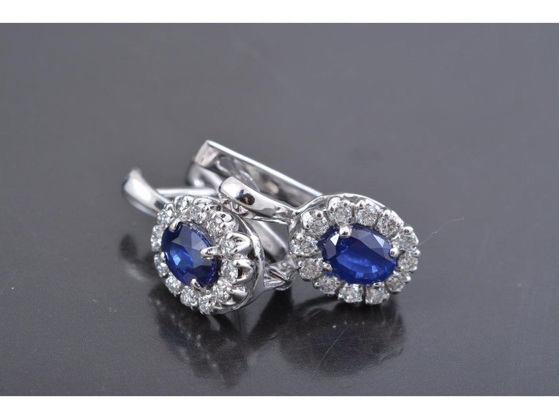 Сережки з сапфіром і діамантами