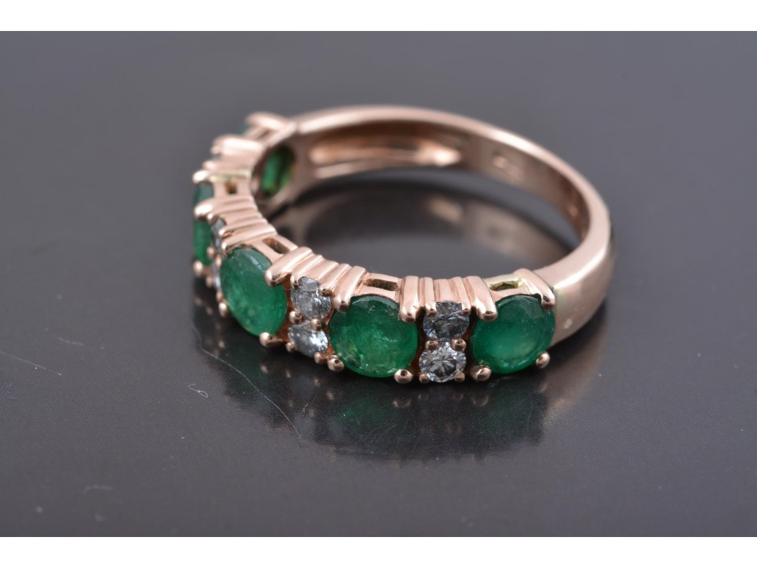Каблучка зі смарагдами та діамантами - Багира