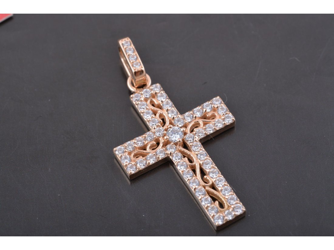 Підвіс "Хрест з камінням "Завитушки" - Багира