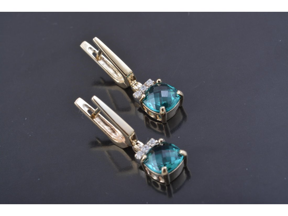 Сережки із зеленим кварцем