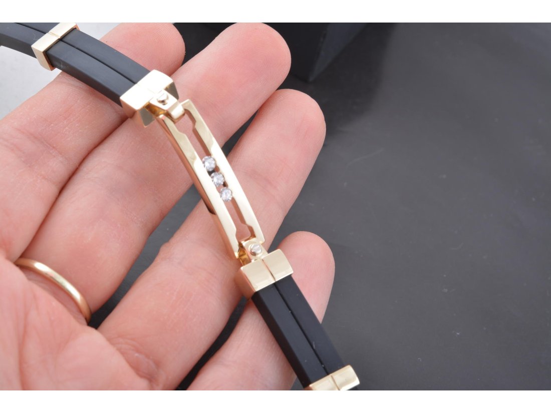 Браслет з каучуком та діамантами