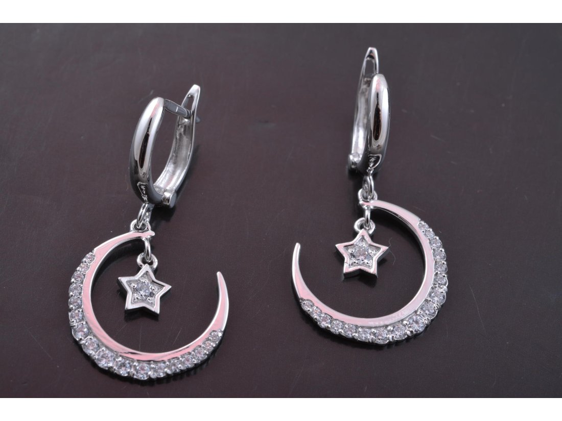 Сережки "Півмісяць із зіркою"