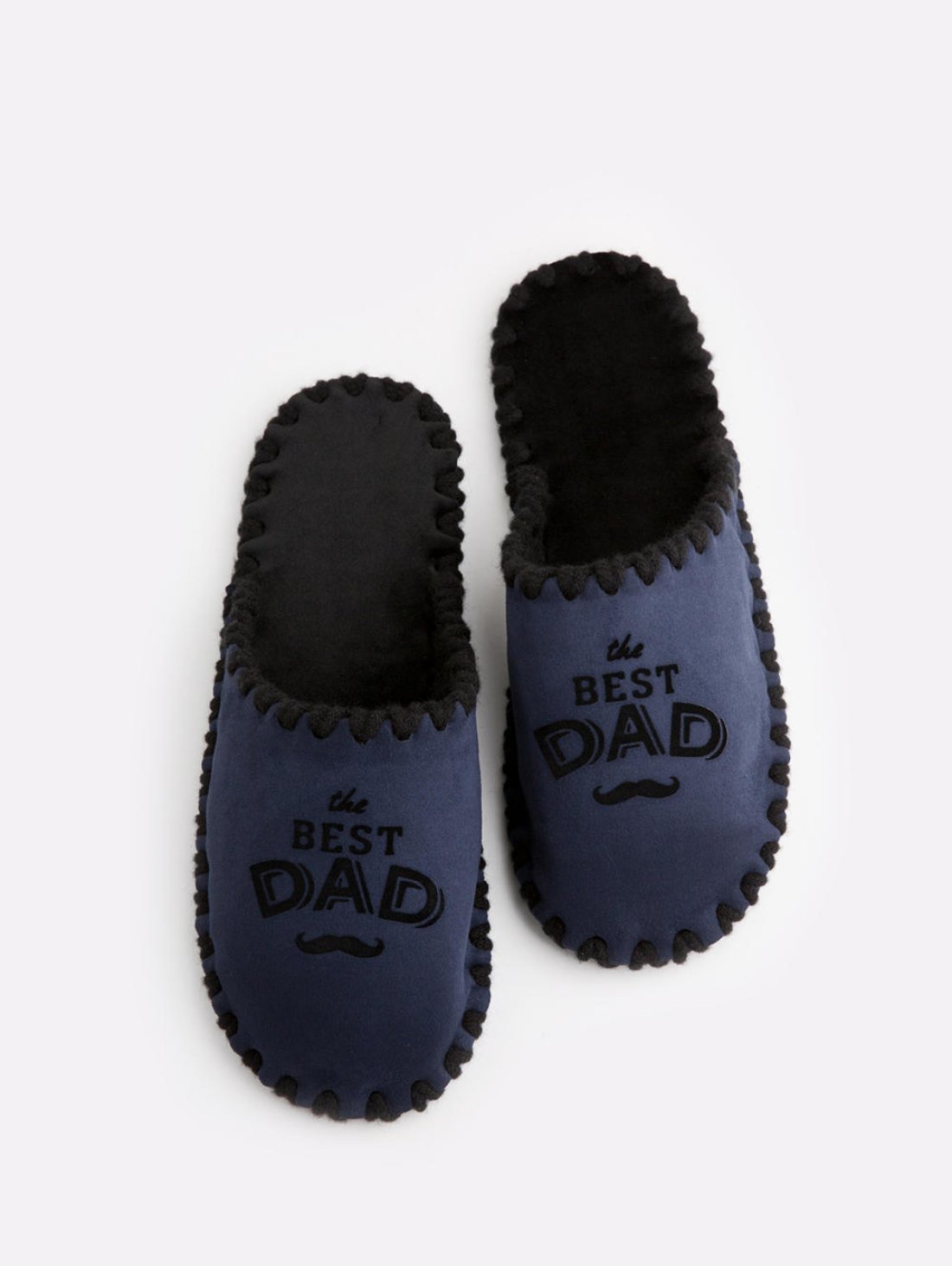 Мужские домашние тапочки The Best Dad темно-синие закрытые, Family Story - 4