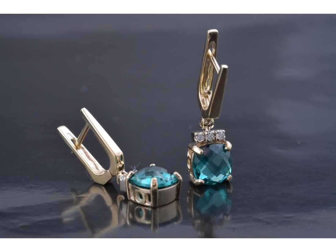 Сережки із зеленим кварцем - Купити