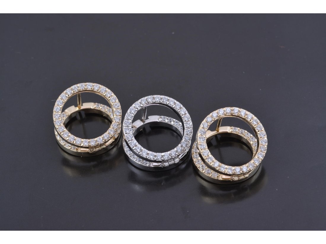 Сережки кружечки з камінням