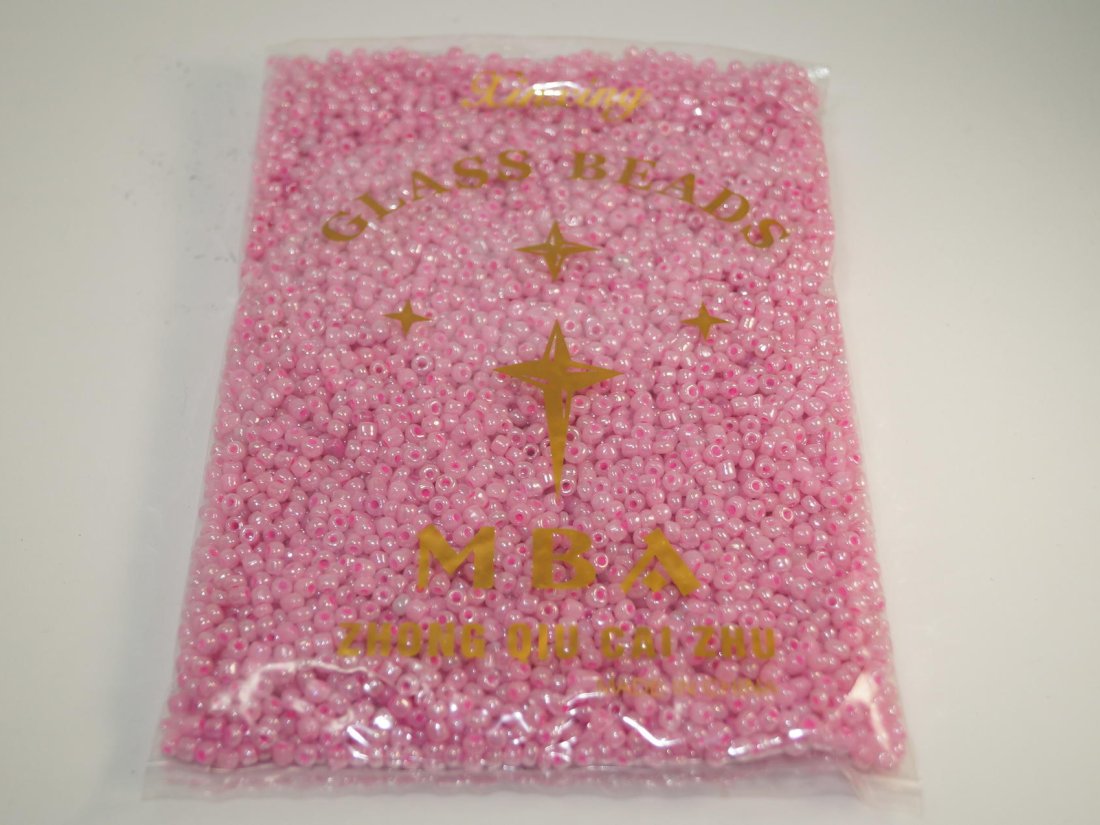 Бісер великий,Китайський. 450г. Рожевий. - Кристалік