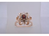Каблучка "Квітка" (камінь гранат)