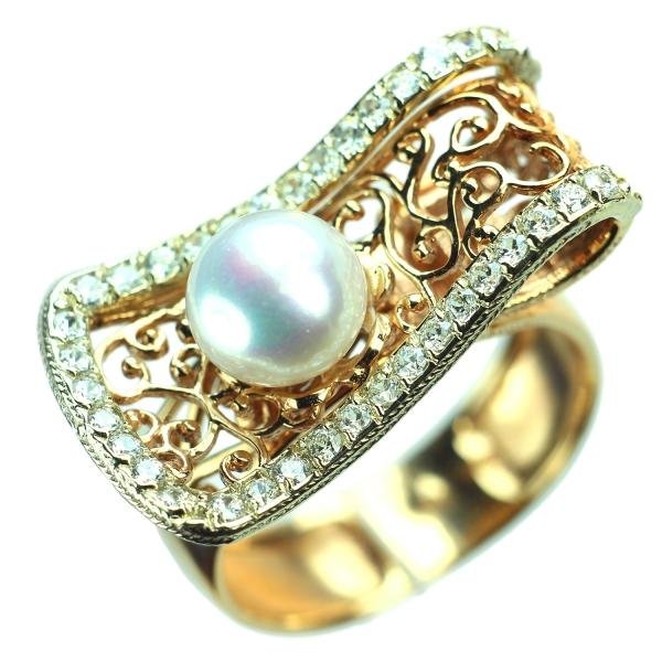 Жіноча каблучка з перлами