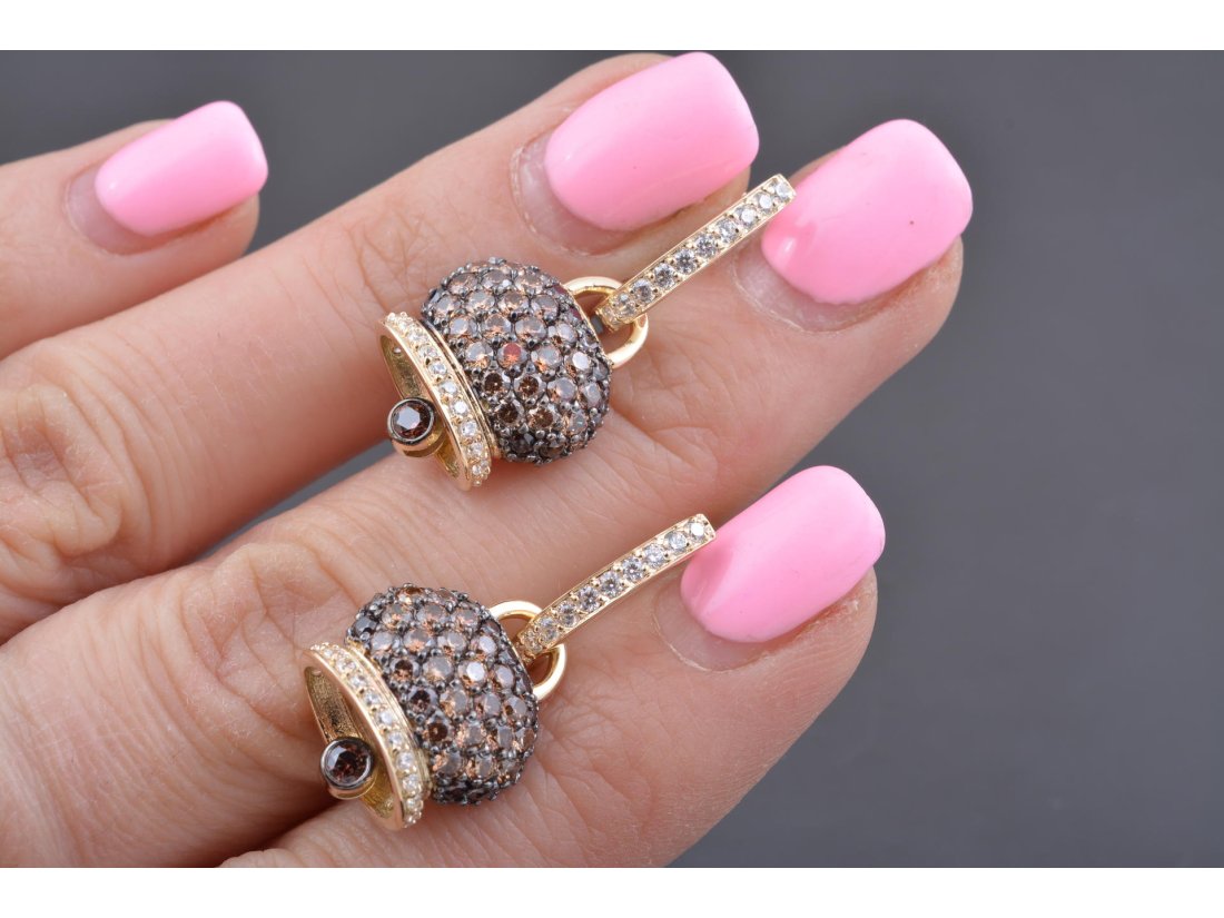 Сережки дзвіночки у стилі Chantecler, жовте золото