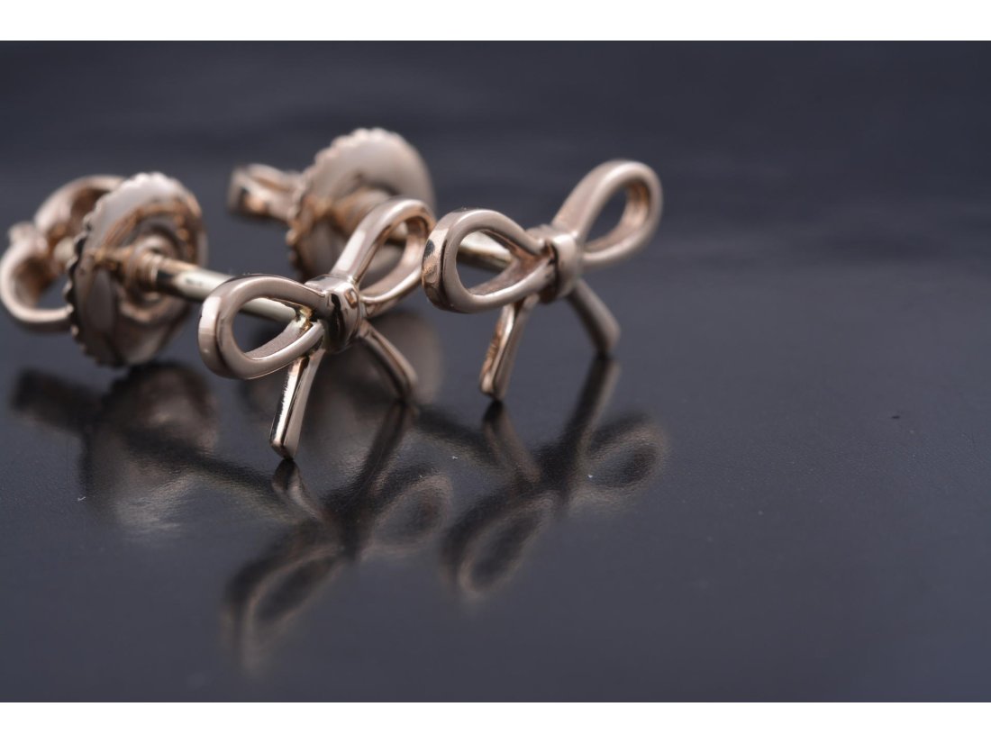 Сережки-пусети "Бантики" - Купити