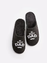 Мужские домашние тапочки The Best Dad черные закрытые, Family Story - 1