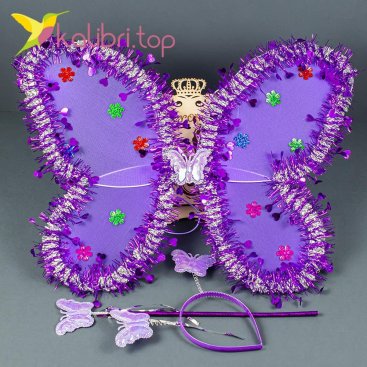 Набір карнавальний крила метелика фіолетовий, фото 1