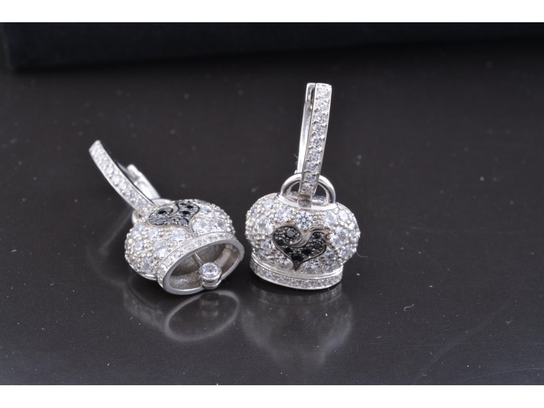 Сережки з півнем у стилі Chantecler, срібло