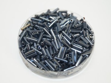 Стеклярус, фасований. Гематит блиск. - Купити