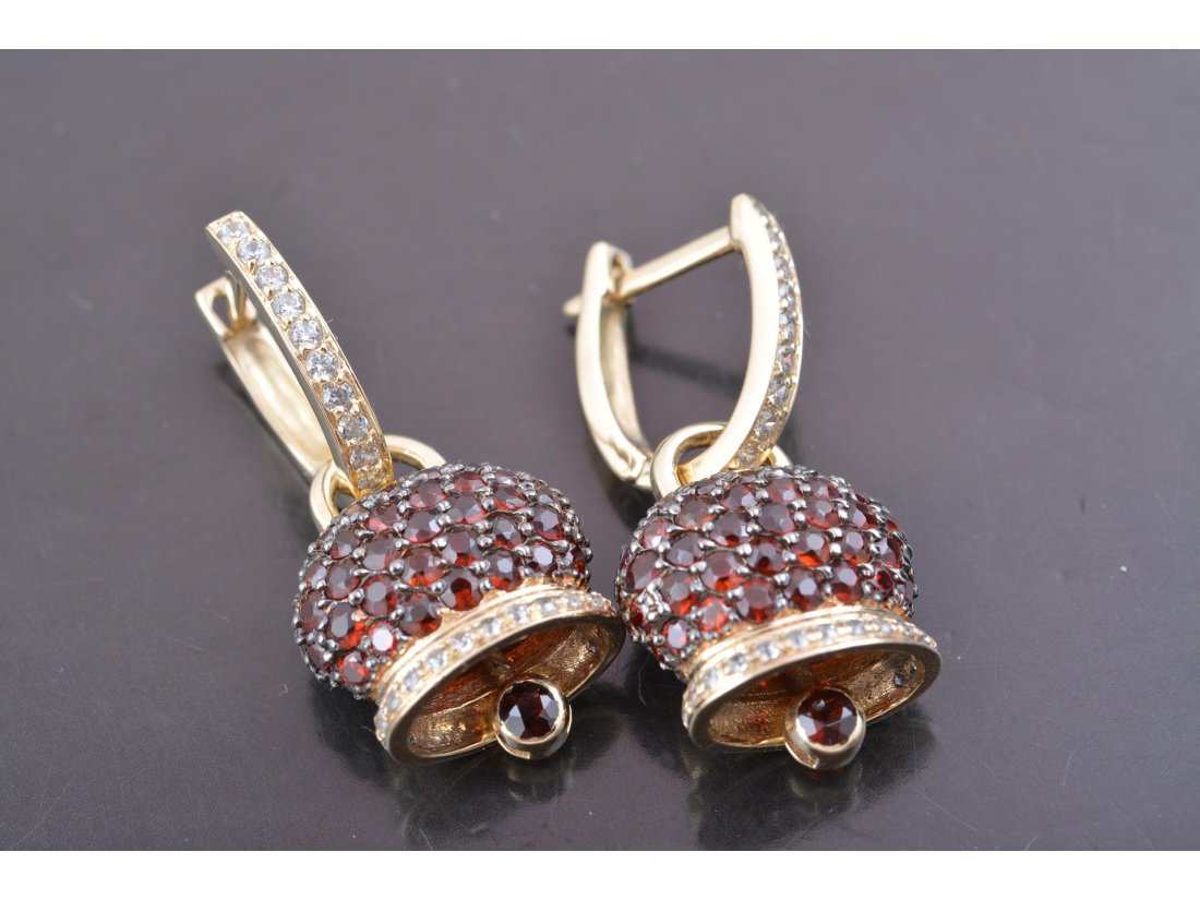 Сережки дзвіночки у стилі Chantecler, жовте золото