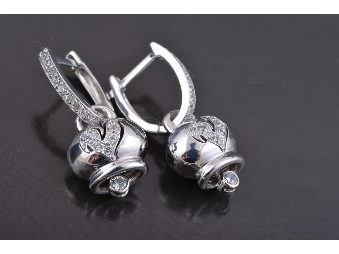 Сережки зі срібла у стилі Chantecler