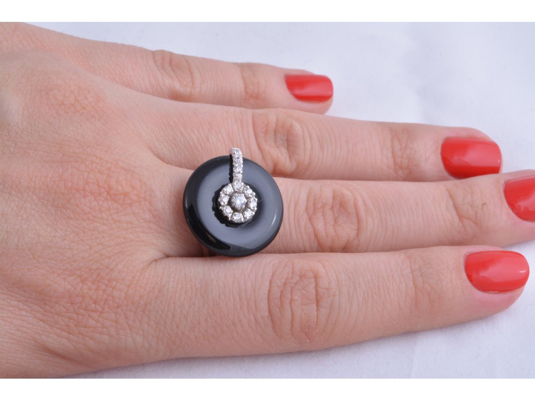 Жіноча каблучка з оніксом - Багира