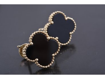 Сережки з чорним оніксом у стилі Van Cleef - Купити