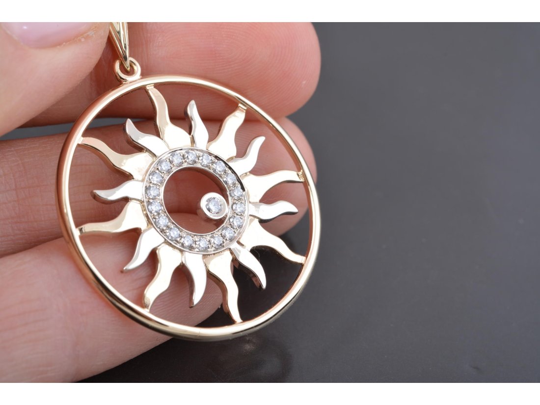 Підвіс "Сонце " з діамантом - Багира