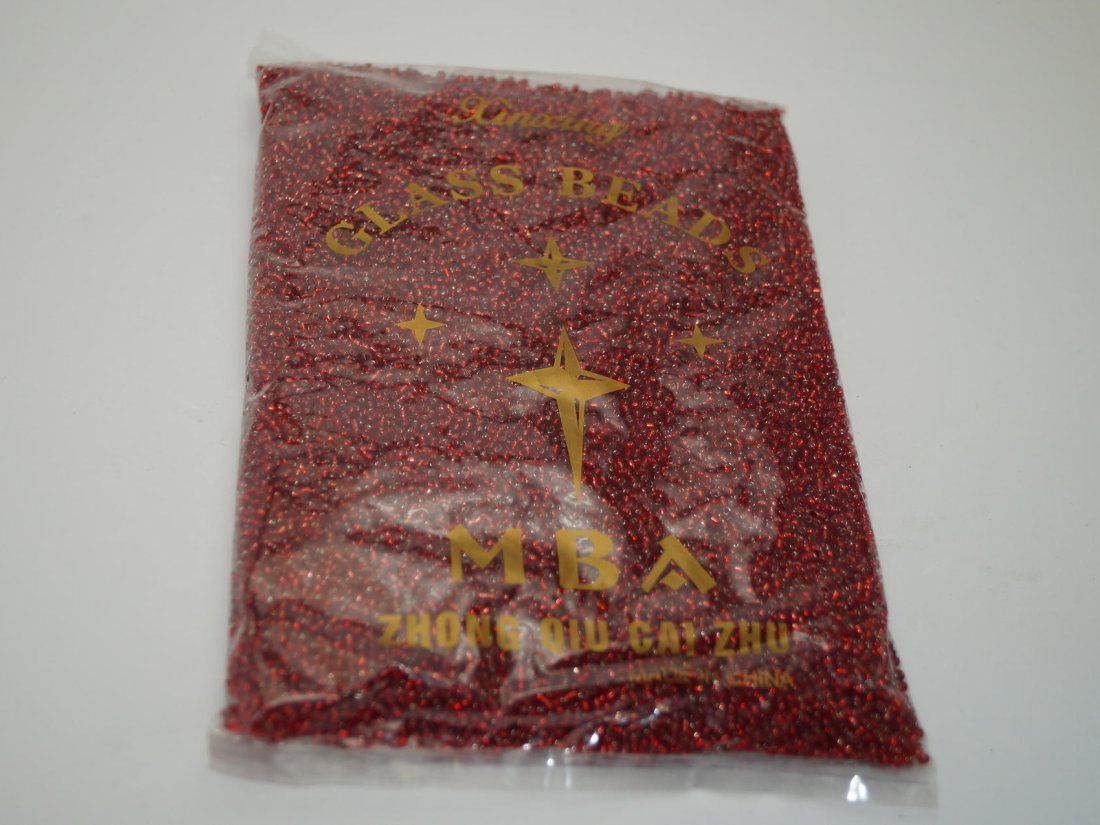 Бісер Дрібний Китайський. 450 г. №12/25 Червоний. - Кристалік