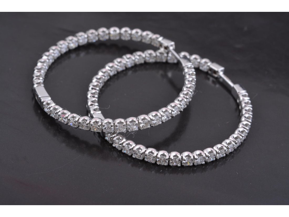 Сережки "Кільця" з діамантами