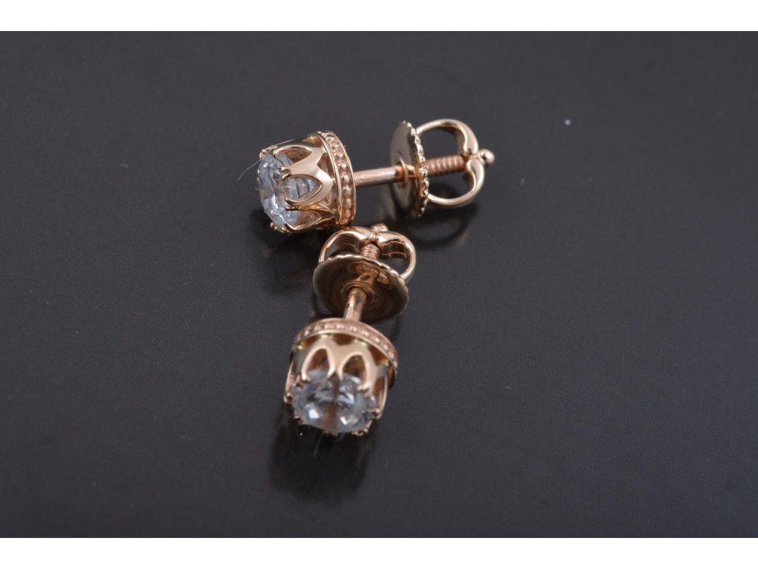 Сережки-пусети "Корона"