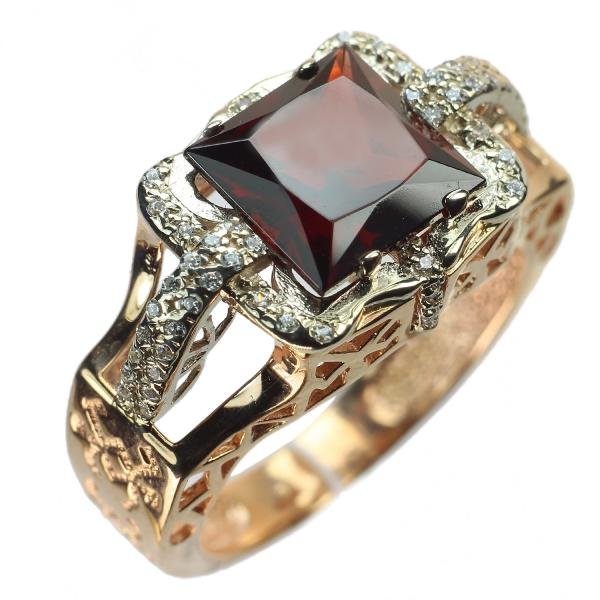 Каблучка з гранатом - Фото1 Каблучка з гранатом