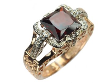 Каблучка з гранатом - Фото Каблучка з гранатом - Купити