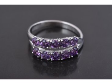 Каблучка з аметистами "Подвійна доріжка" - Купити