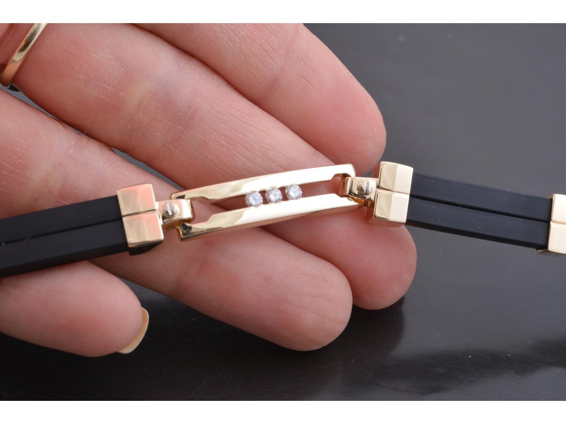 Браслет з каучуком та діамантами