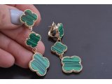 Сережки у стилі Van Cleef з малахітом - Купити
