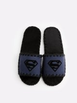 Мужские домашние тапочки Superman темно-синие открытые, Family Story - 4