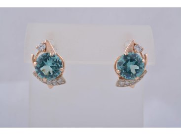 Сережки (камінь зелений кварц) - Купити