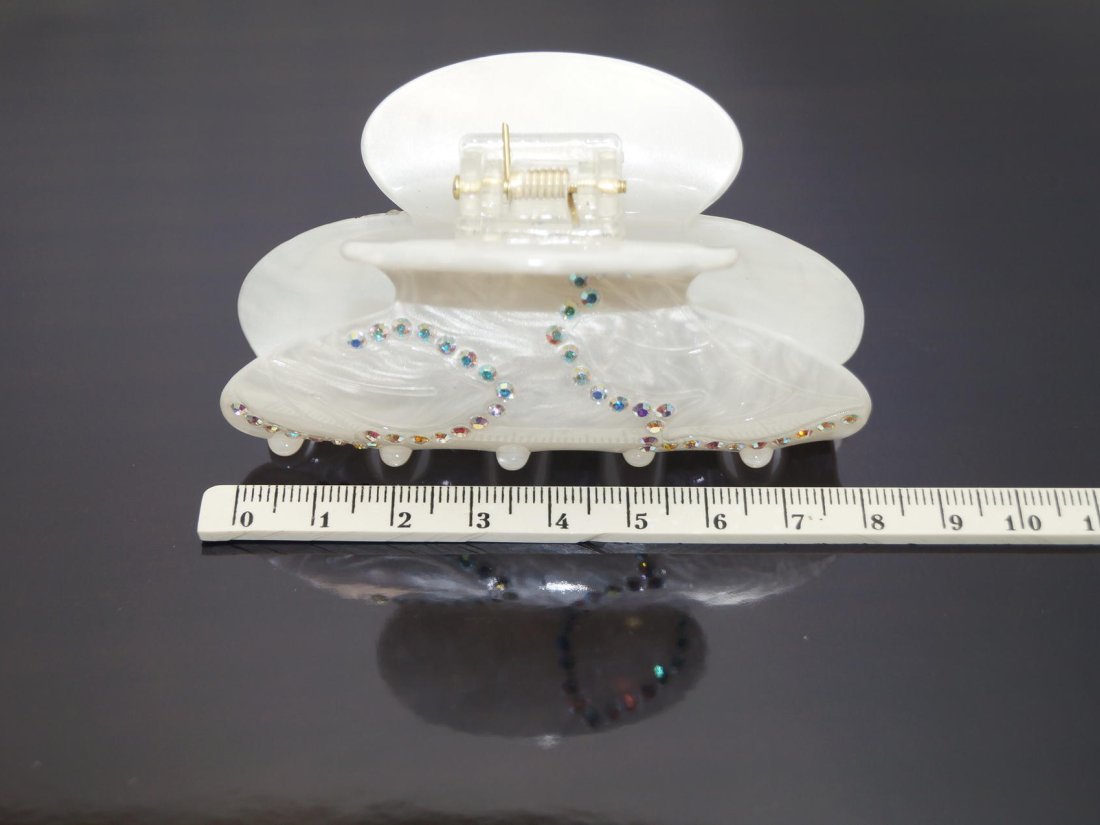 Краби для волосся. Французький пластик. 8.5 см. - Кристалік