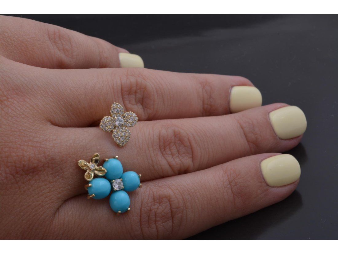 Каблучка в стилі Chaumet з бірюзою