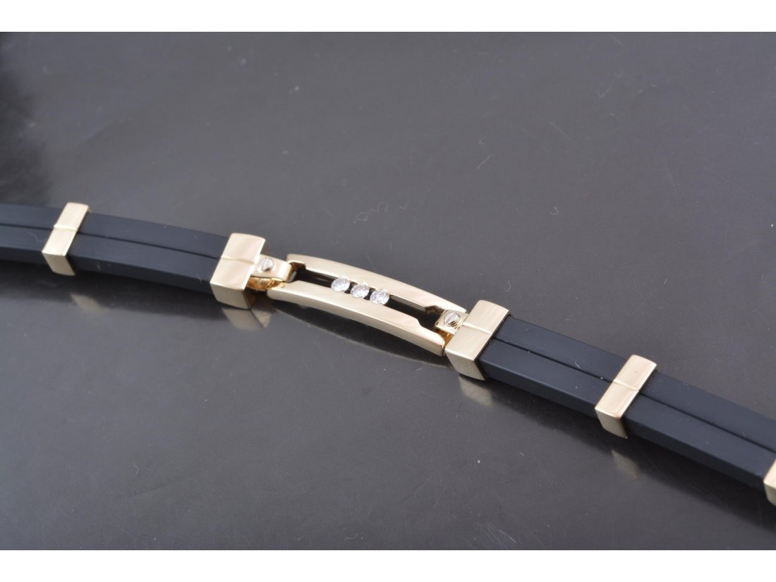 Браслет з каучуком та діамантами