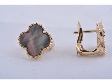 Сережки з чорним перламутром у стилі Van Cleef - Купити