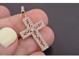 Підвіс "Хрест з камінням "Завитушки" - Купити
