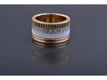 Каблучка в стилі Bucheron з діамантами та білою керамікою - Купити