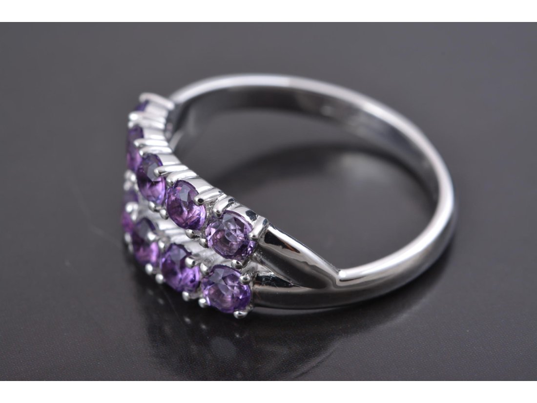 Каблучка з аметистами "Подвійна доріжка" - Багира