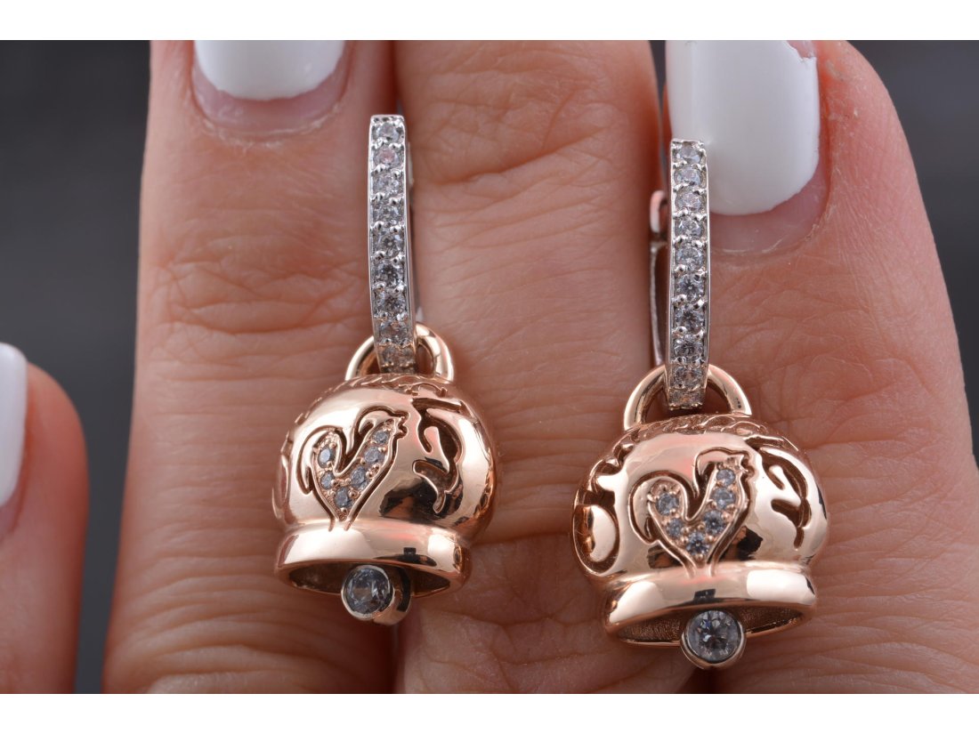 Сережки у стилі Chantecler, червоне та біле золото - Купити