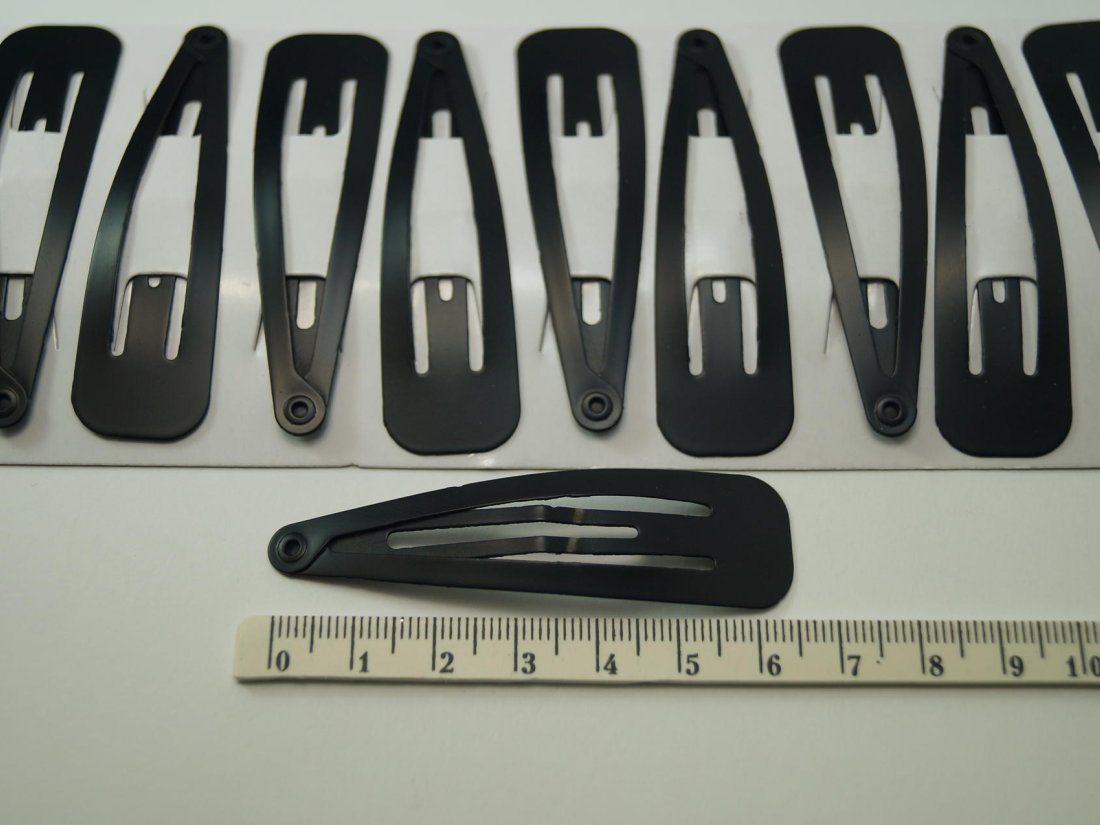 Заколка Тік-так 6.5 см. Чорна матова.