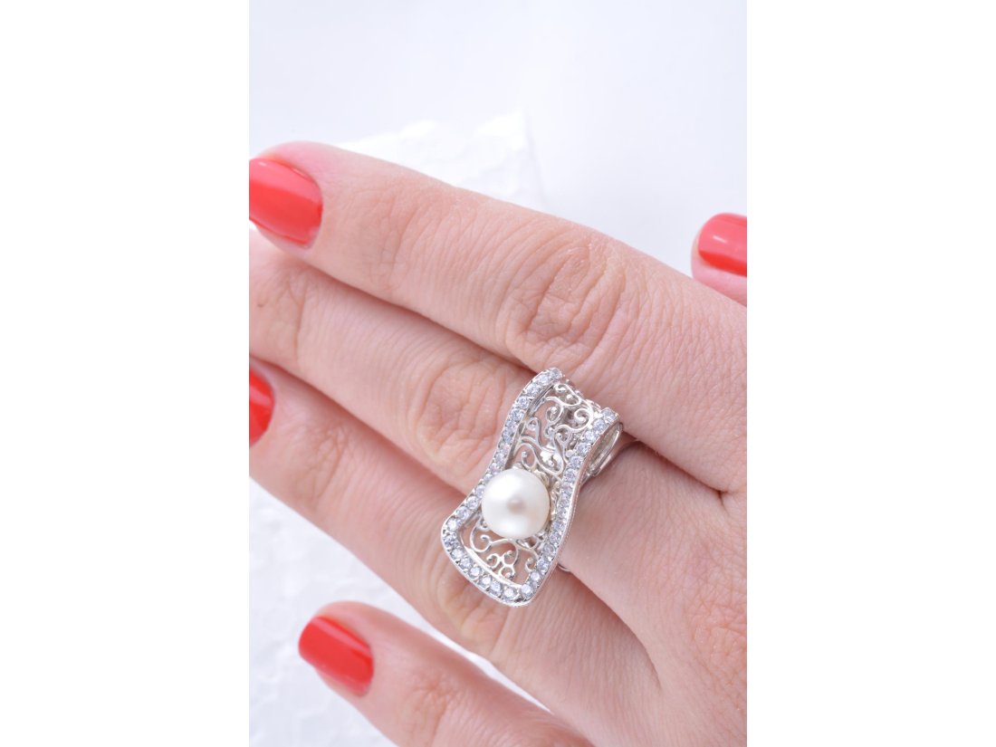 Каблучка жіноча з перлами - Багира